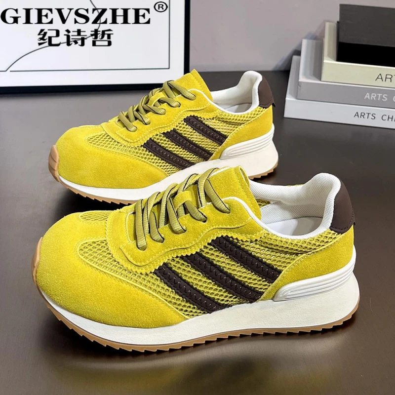 纪诗哲休闲百搭阿甘鞋女秋季新款网面透气厚底增高拼色舒适跑步鞋