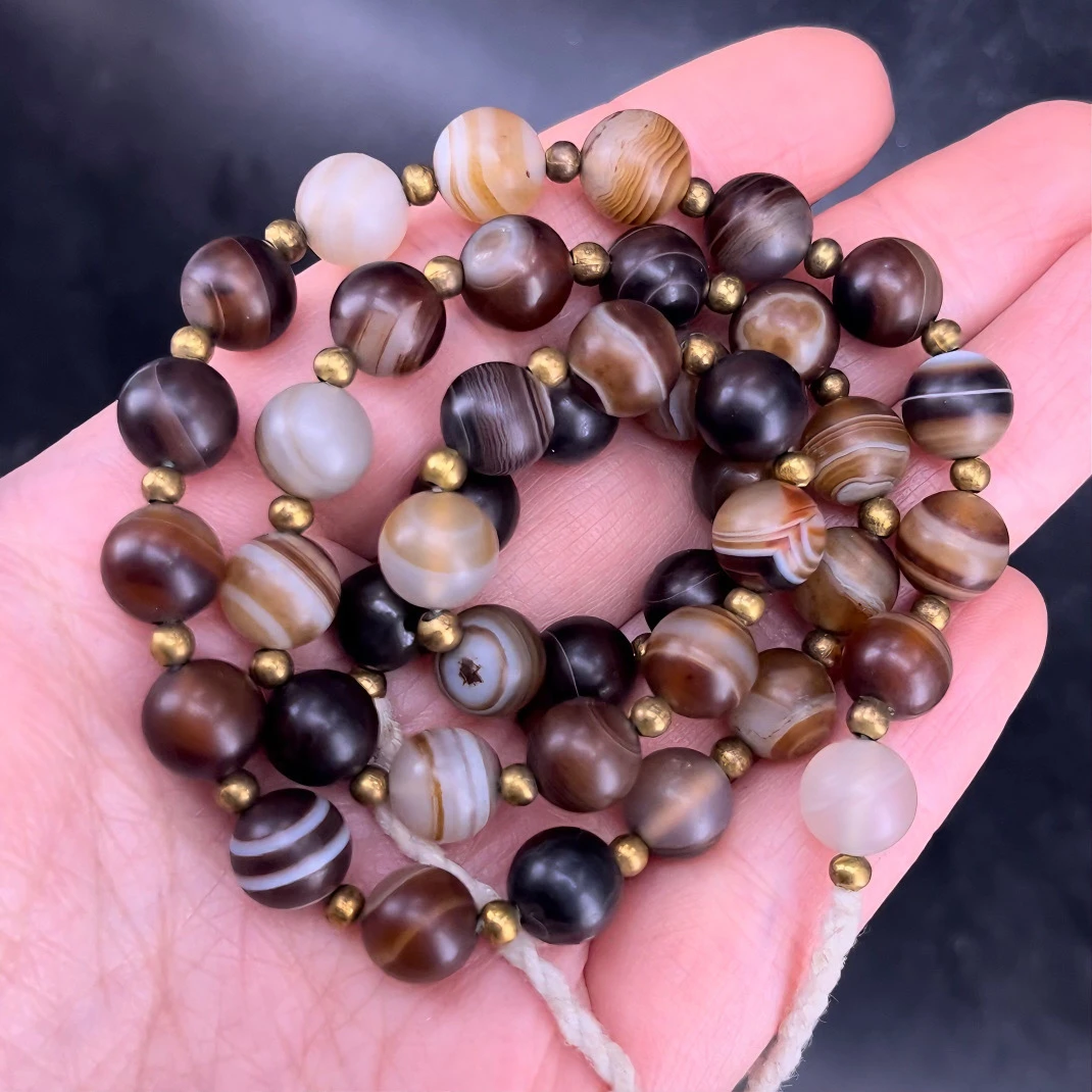 老缠丝玛瑙链 尺寸0.8