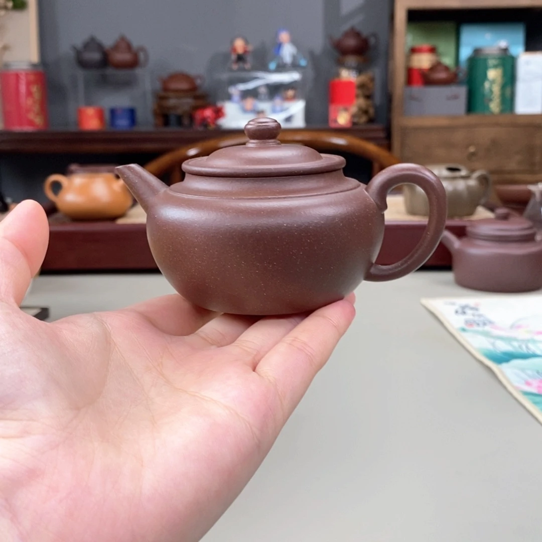紫砂茶壶天青上腰线半手140cc