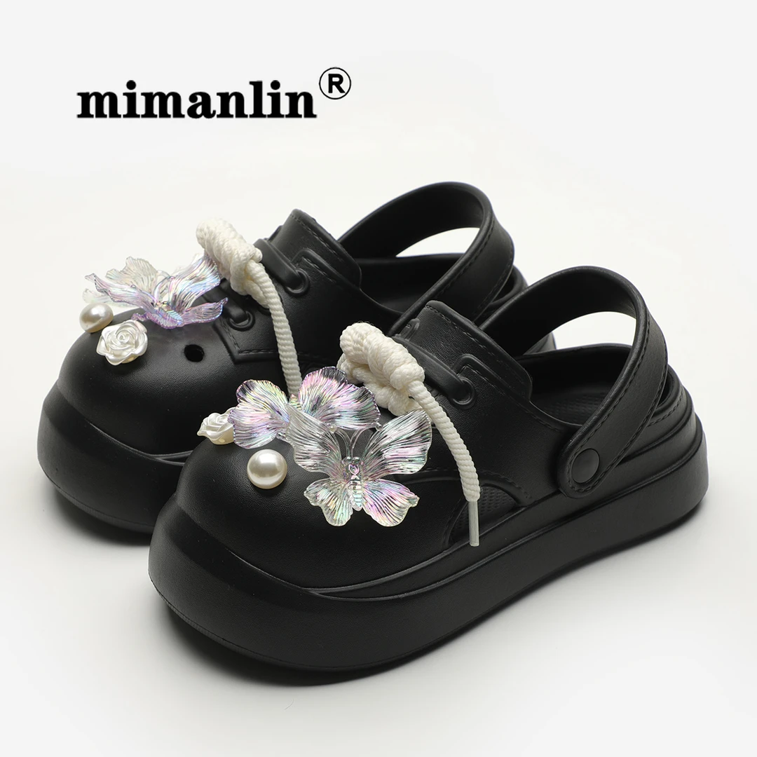 独家个性厚底洞洞鞋女夏季外穿时尚网红防滑软底超火蝴蝶凉拖鞋子