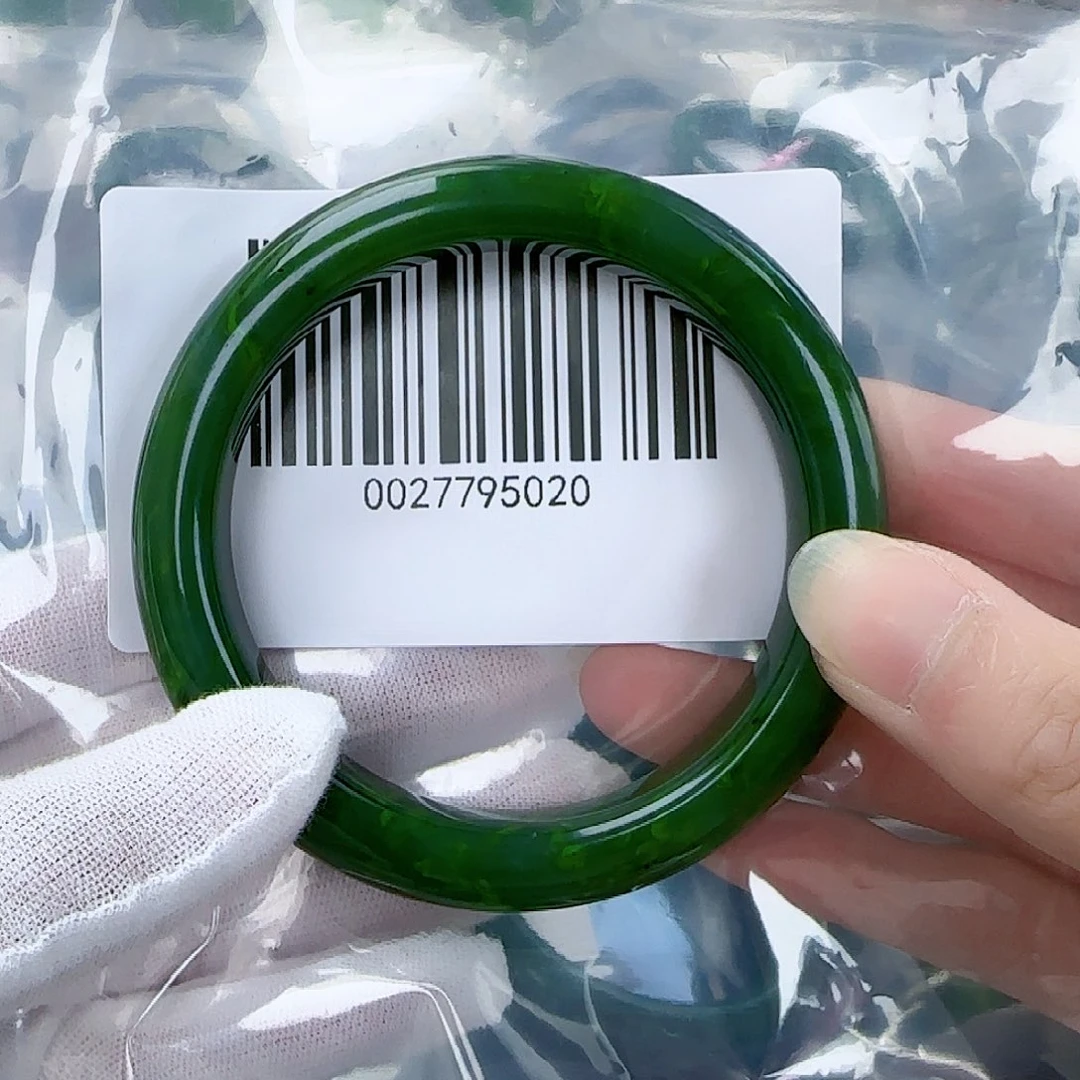 和田玉（碧玉）手镯未镶嵌5859微瑕