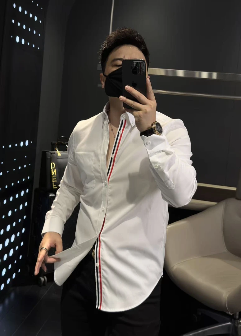 【马哥严选】男士秋季纯棉长袖衬衣休闲简约百搭帅气修身翻领衬衫