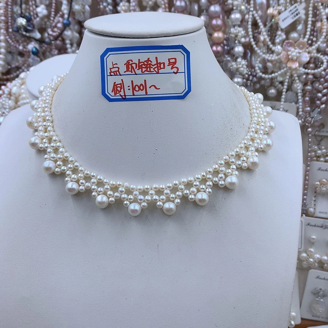 银S925镶嵌淡水珍珠项链耳饰
