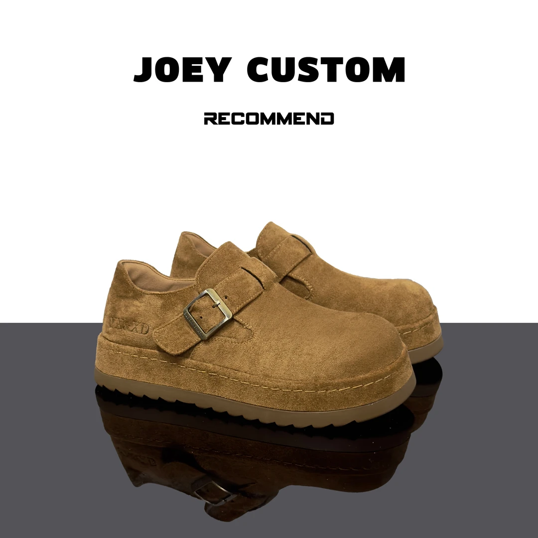 JOEY | 秋季新品爆款厚底勃肯鞋魔术贴一脚蹬绒面女鞋 6390