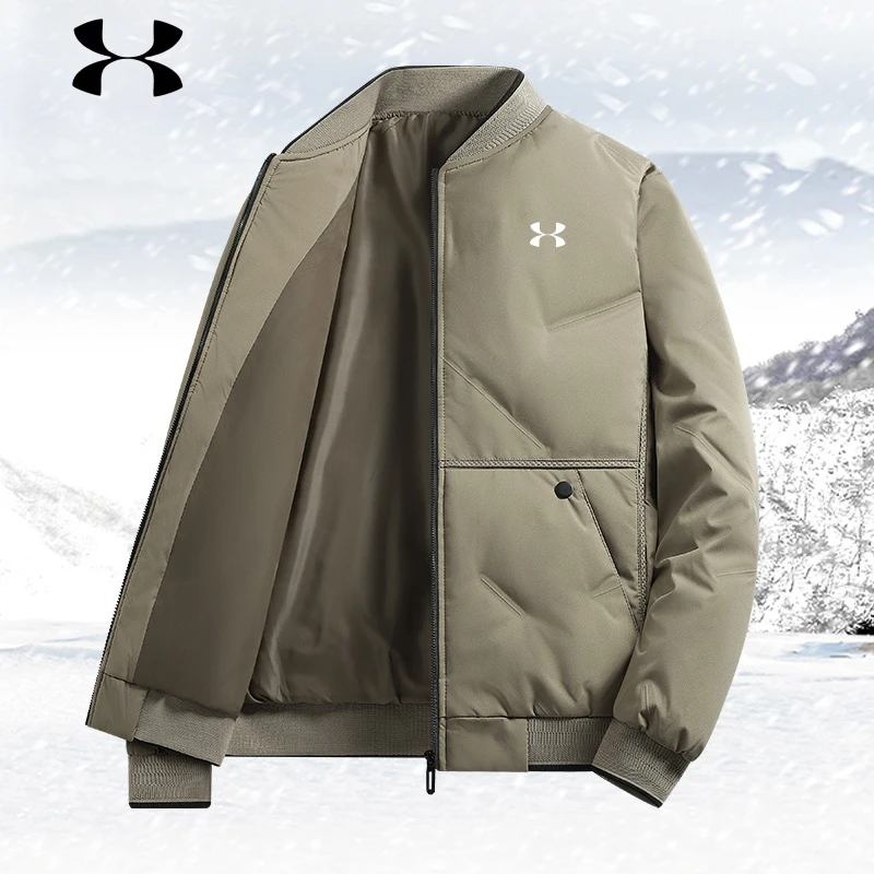 UA安德马秋冬商务棉衣领轻薄棉衣男士加厚防风抗寒休闲男生外套