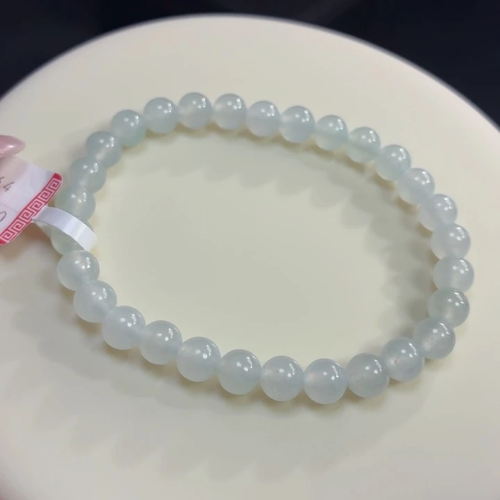 翡翠未镶嵌手链冰胶浅晴底卡6.4
