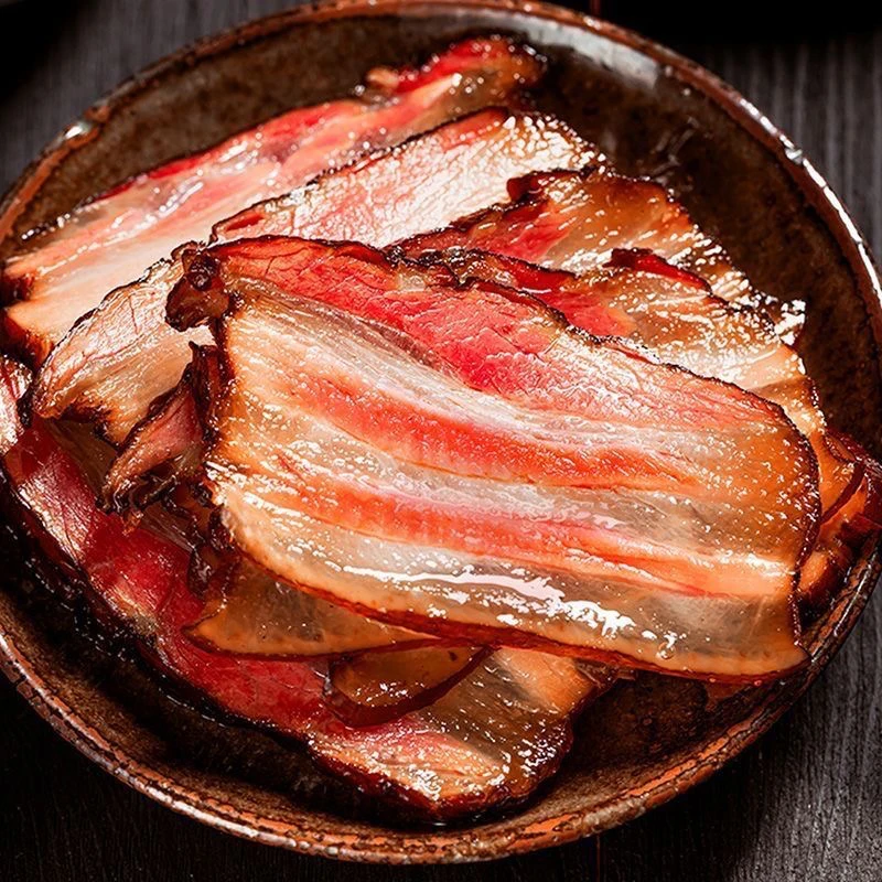 （直播间现称）柴火烟熏水晶透明五花腊肉