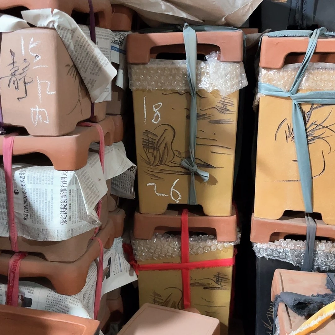 紫砂花盆高四方盆一个