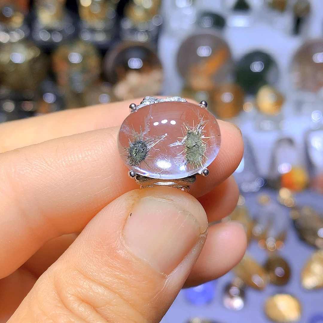 戒指银S925镶嵌水晶天然水晶