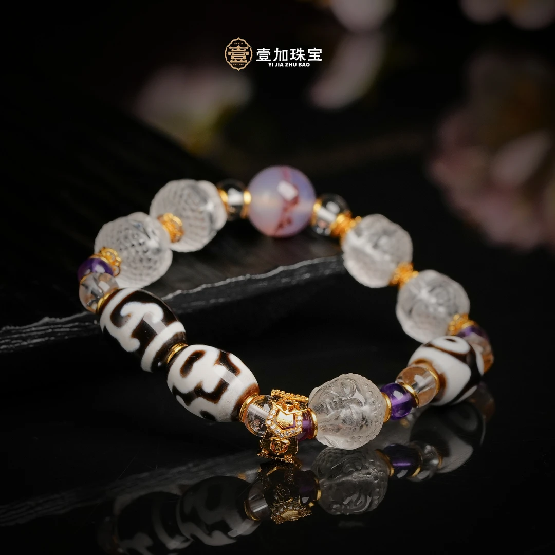 壹加师姐|手工设计大日达洛玛瑙多宝手串多样性发一6673h