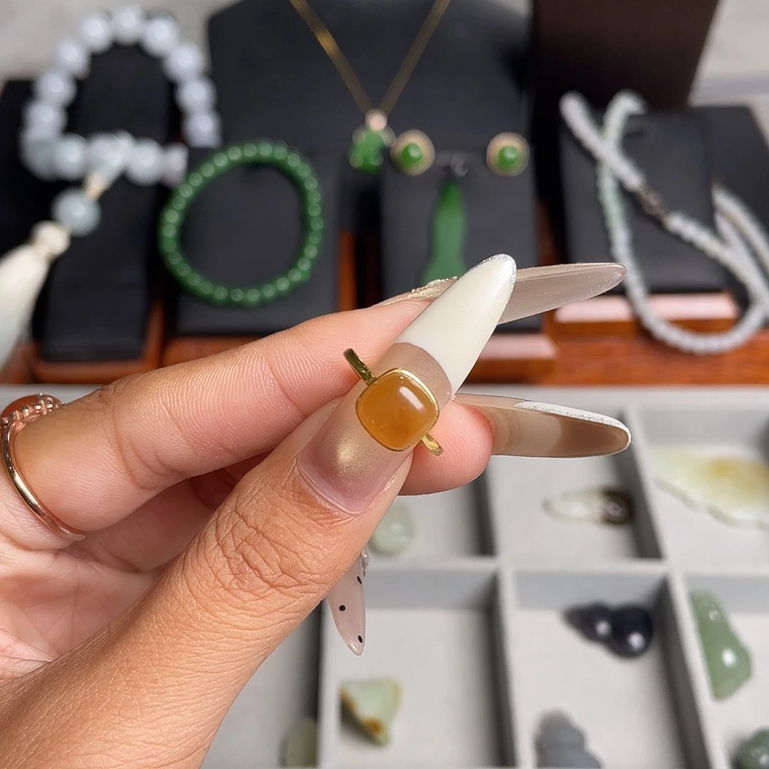 银S925镶嵌戒指和田玉