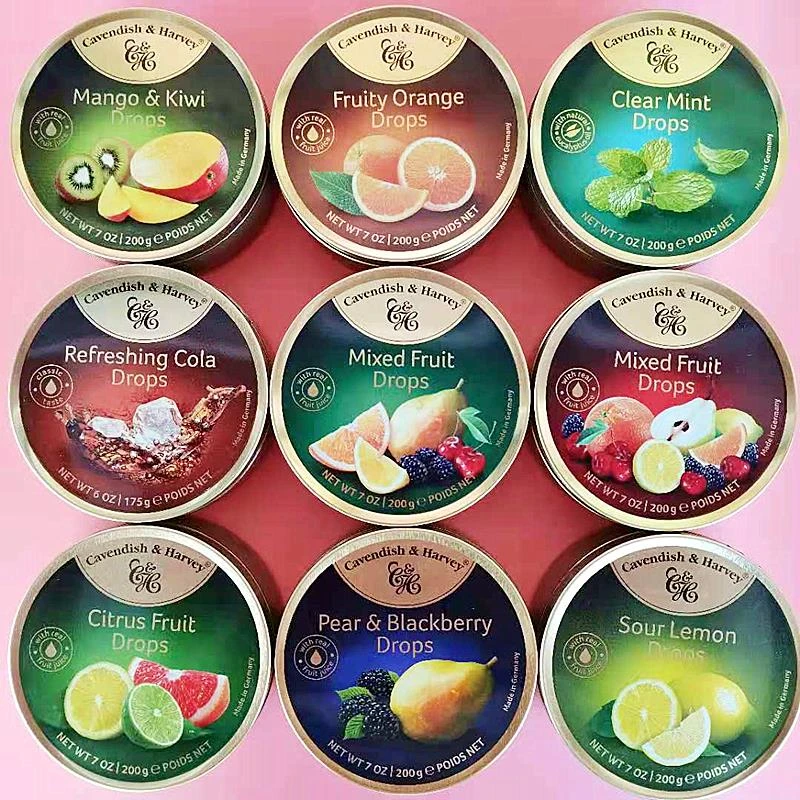 德国进口嘉云0脂水果味硬质糖果零食CavendishHarvey Fruit Drops