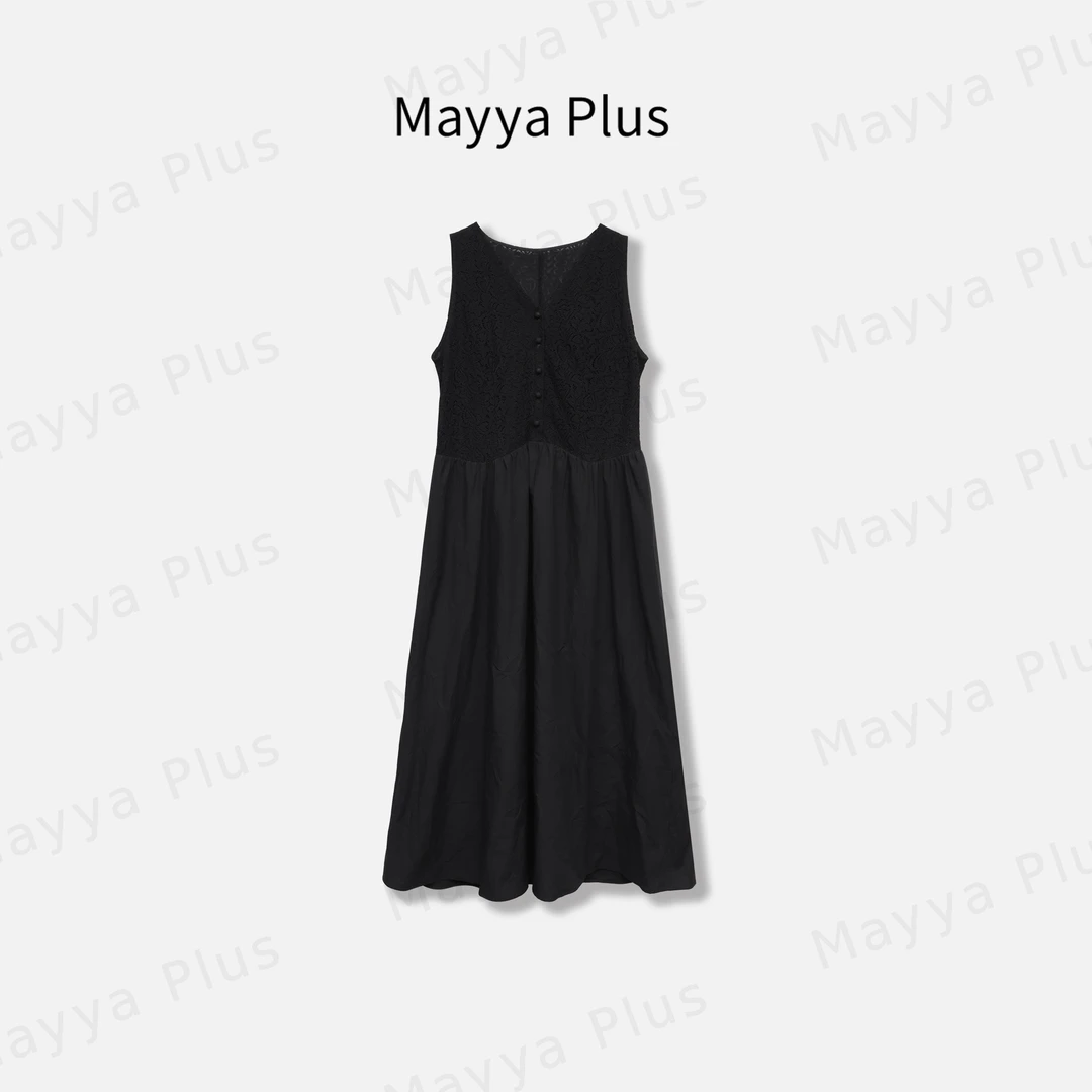 【清风自来】Mayya Plus麦芽定制高级感无袖连衣裙修身裙子32518788