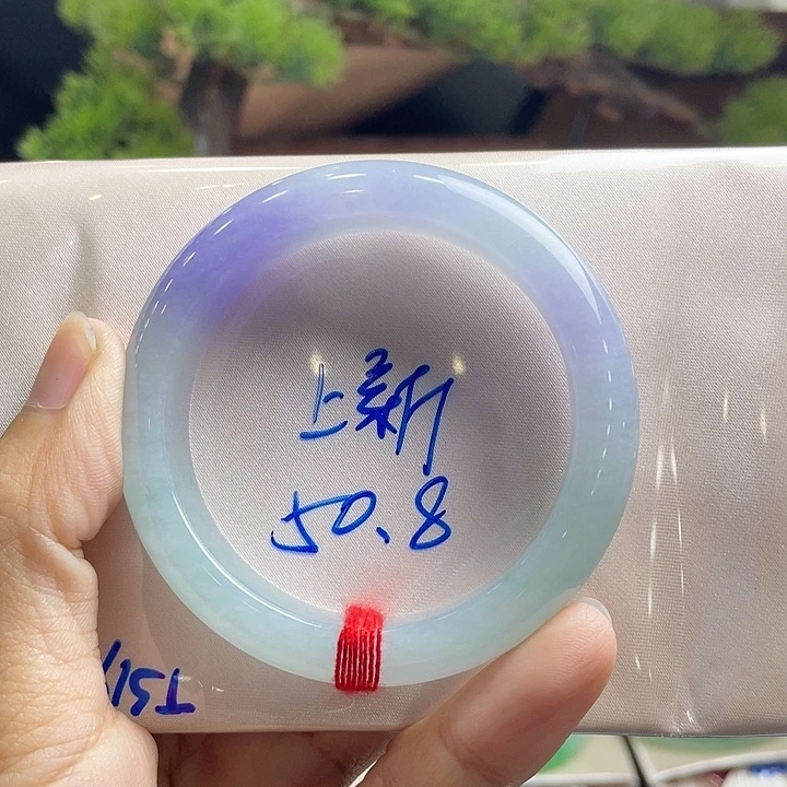 未镶嵌手镯翡翠11号 50+半山水春彩 正圈