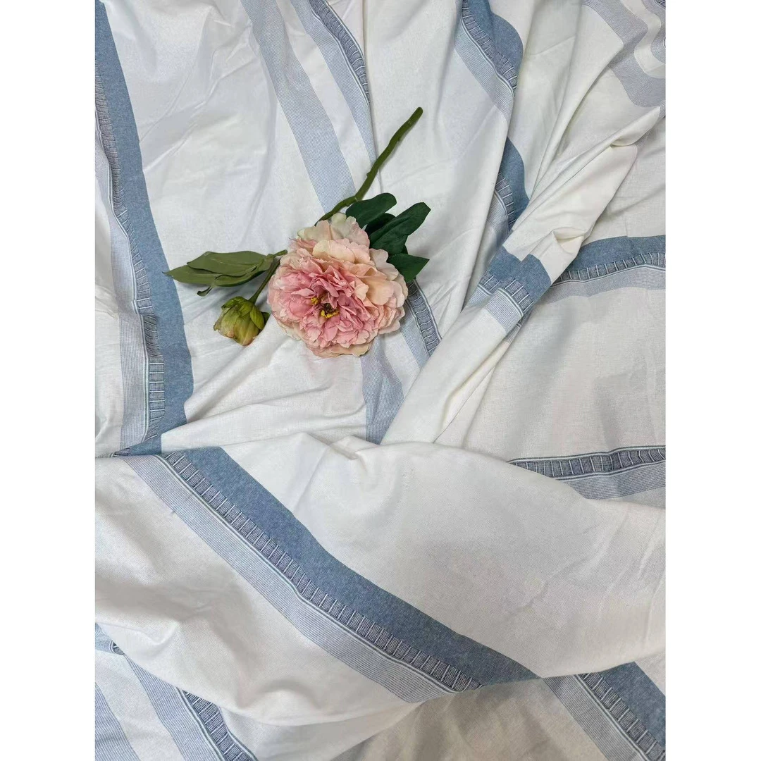 《晴空万里》高货汉麻雨露麻纱布5支色织大床单