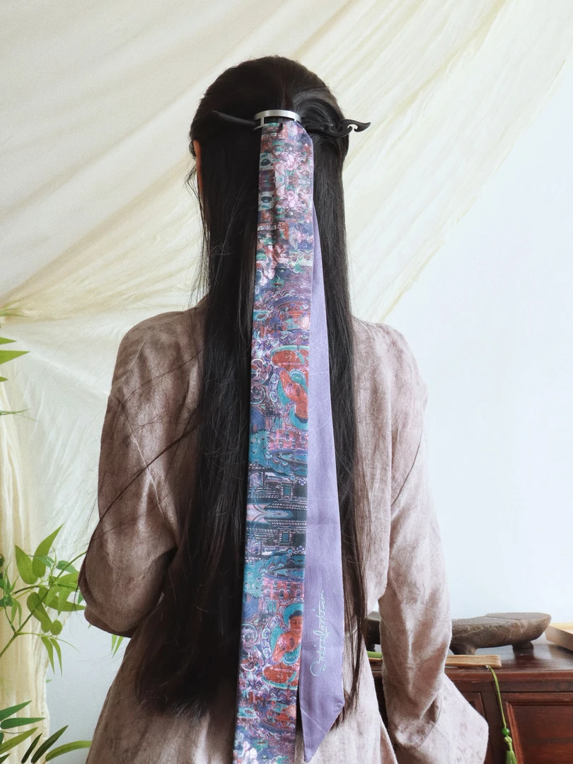 「出离」禅意文化敦煌新中式国风古典艺术丝巾金属发簪子发饰头饰