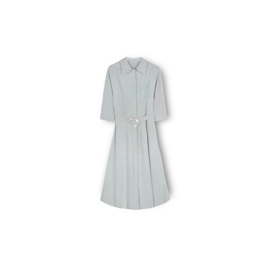 【大喜】夏季新款格纹A字修身连衣裙【25L0999】