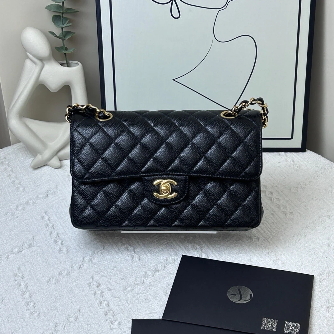 95新 Chanel/香奈儿 CF小号 黑金/JW6733