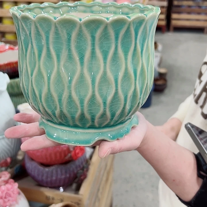 有孔.凑满10元发货多肉陶瓷花盆！