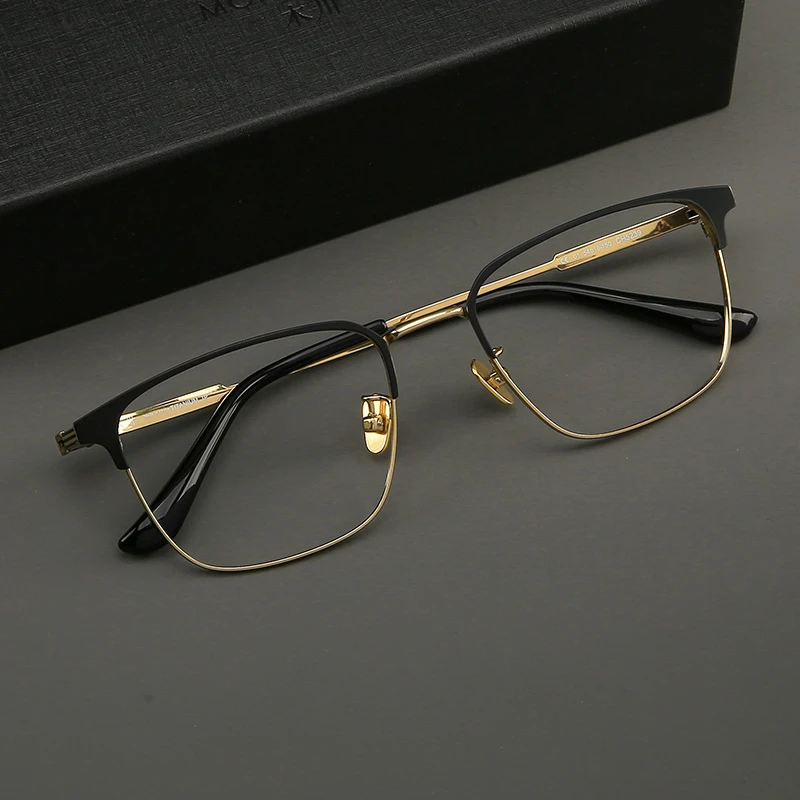 木川纯钛近视眼镜框男女商务休闲变色超轻高颜值可配防蓝光眼镜架