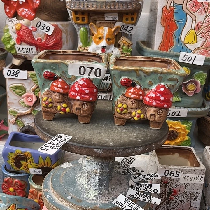 粗陶材质多肉花盆