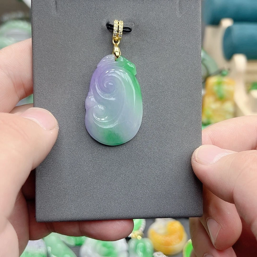 翡翠银S925镶嵌吊坠(赠链)