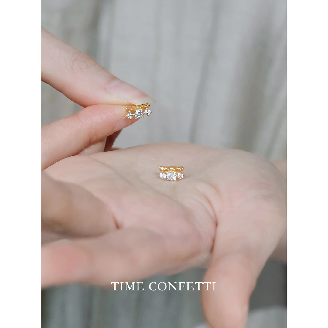 925银耳饰 镀K金【孙二娘】水滴滴-气质百搭轻奢通勤耳钉TC 10274