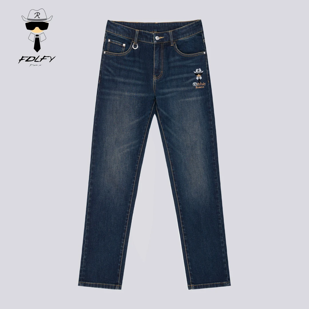 FDLFY老佛爷正品牛仔裤2025秋冬季新款轻奢长裤欧货潮牌复古裤子