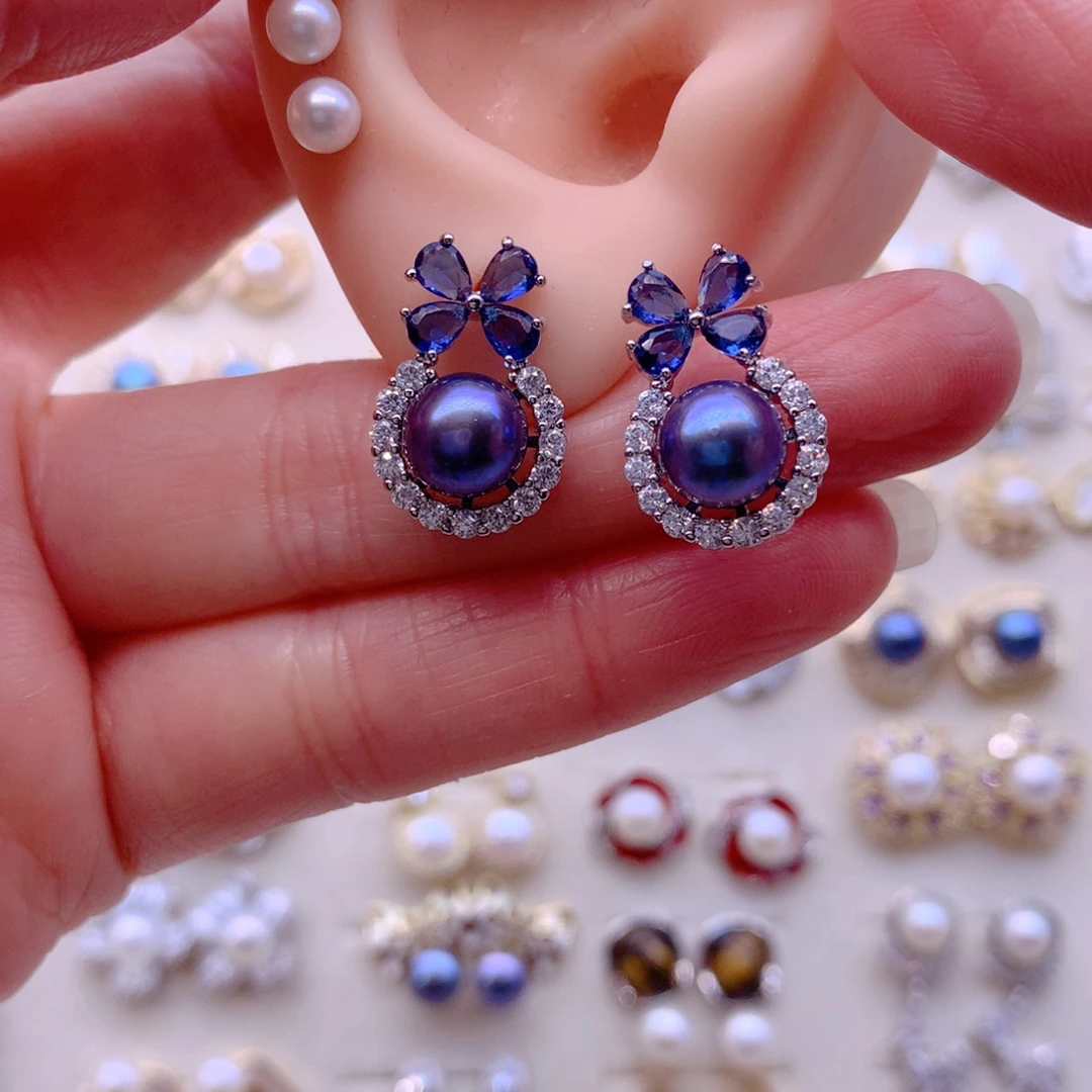 淡水珍珠合金耳饰