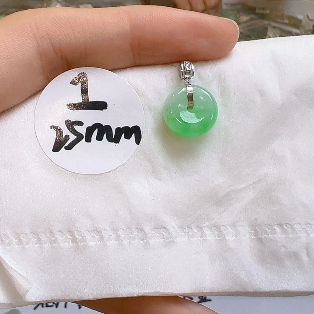 翡翠18K金镶嵌吊坠(不含链)翡翠