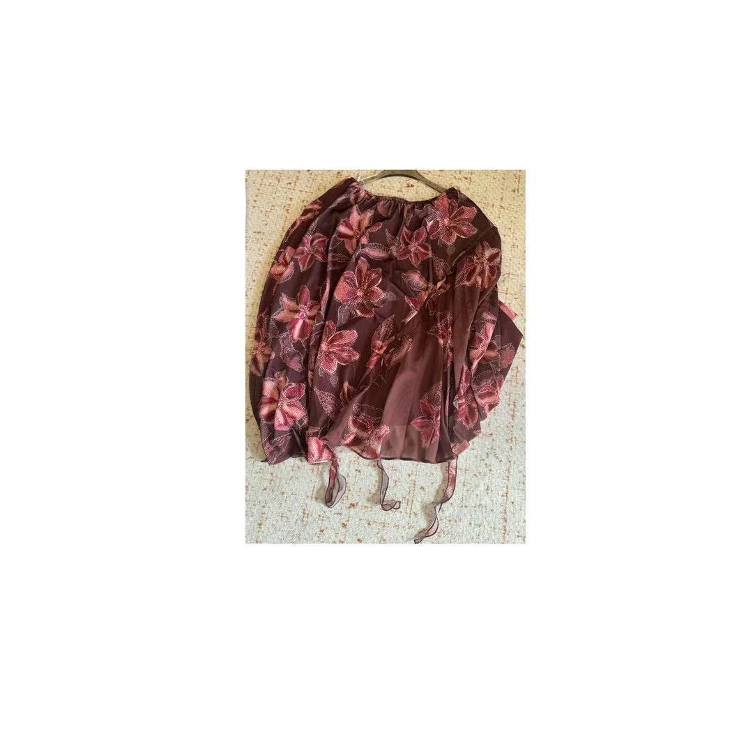 WENEN JI｜红色提花不规则 半裙