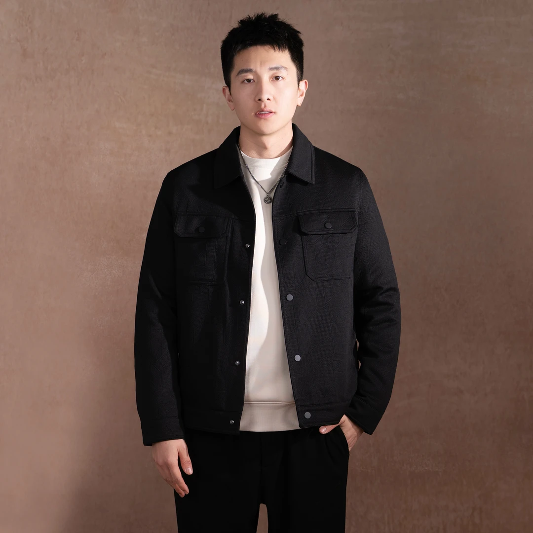 HLA海澜之家舒适商务休闲夹克男25新款翻领时尚百搭外套男春季