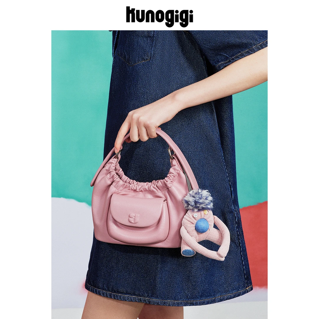 Kunogigi/古良吉吉猪猪云吞包单肩斜挎包橡皮粉秋日氛围琥珀风