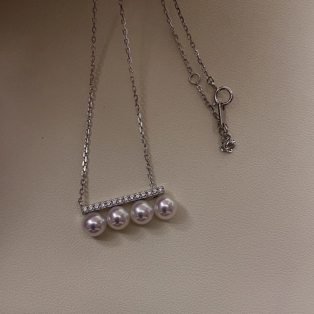 淡水珍珠银S925镶嵌套链