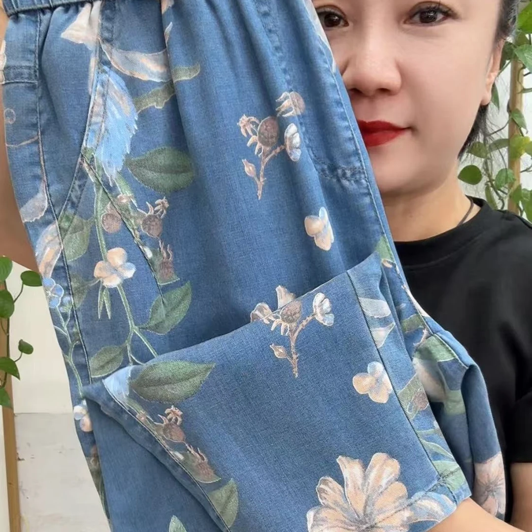 8906夏季天丝软牛仔哈伦休闲裤