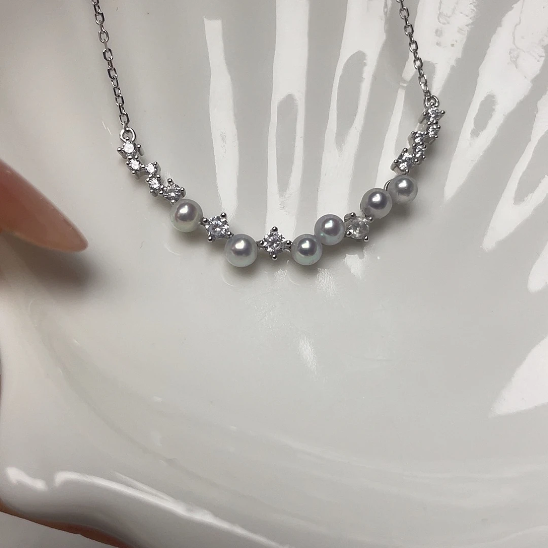 银S925镶嵌海水珍珠颈饰