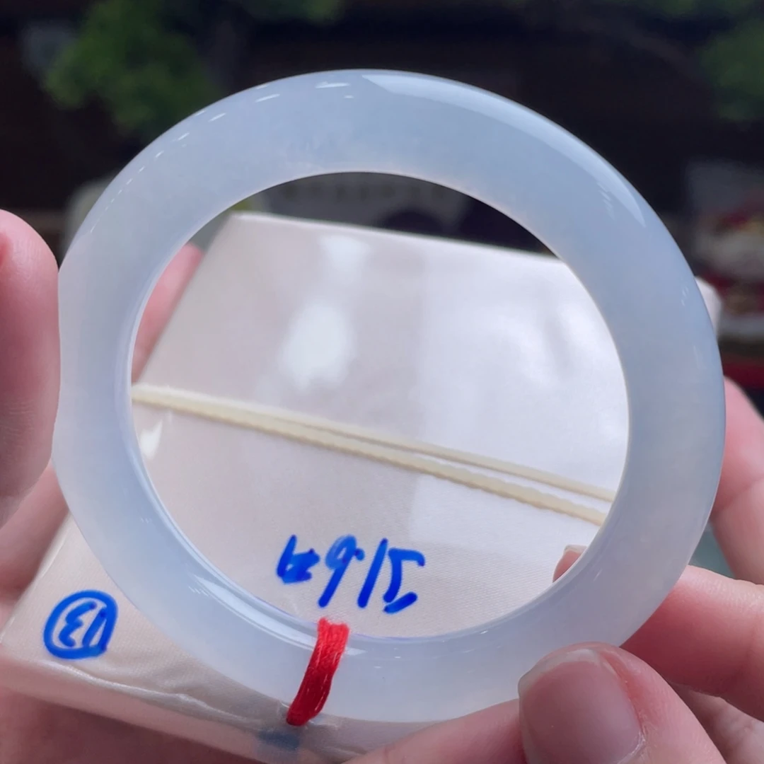 翡翠未镶嵌手镯51.5白月光