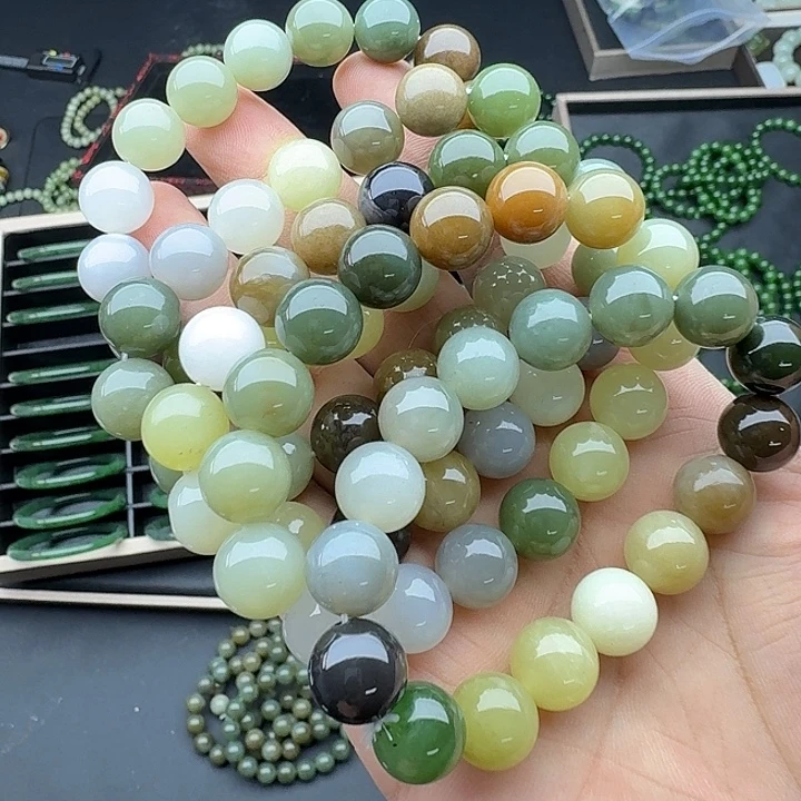 和田玉未镶嵌颈饰多宝手串卡12多样性发一