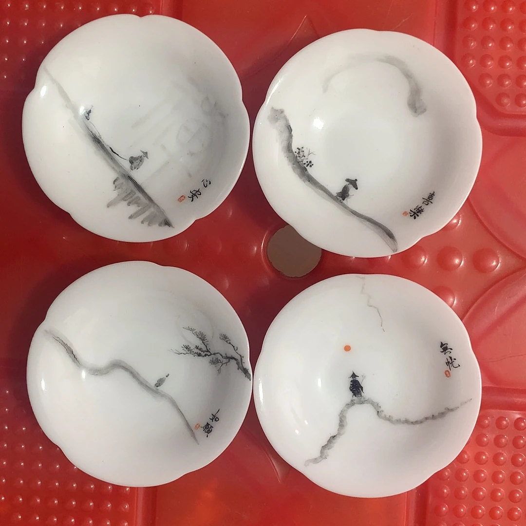 冰种手绘花边杯垫