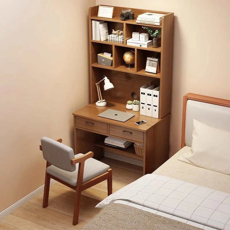 2025新款书桌书架一体桌组合家用电脑桌卧室学生学习桌写字台桌子