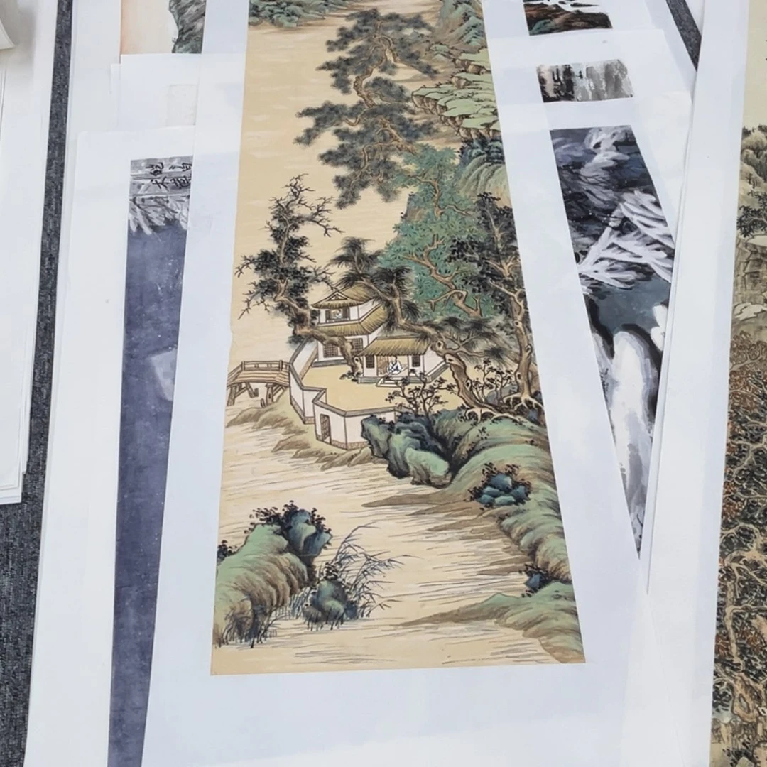 国画断*情四条屏绘画