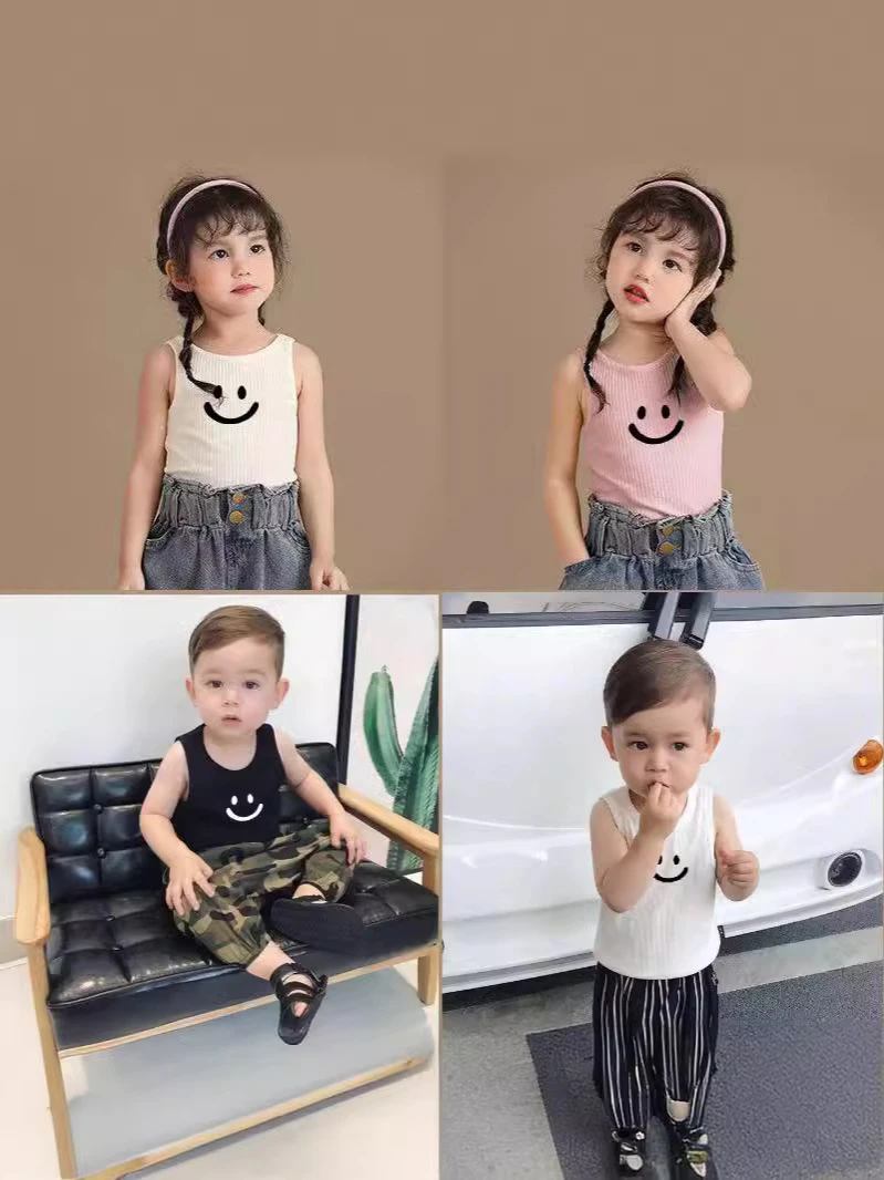 新款儿童背心薄款夏季女童无袖吊顶背心冰丝百搭透气女童背心婴儿