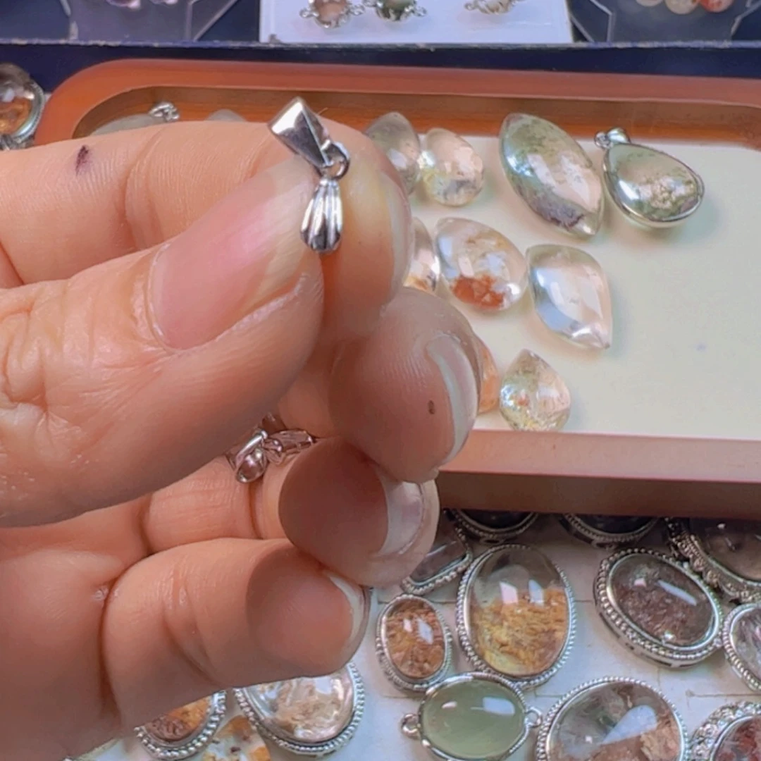 水晶手链银S800镀金镶嵌o****o