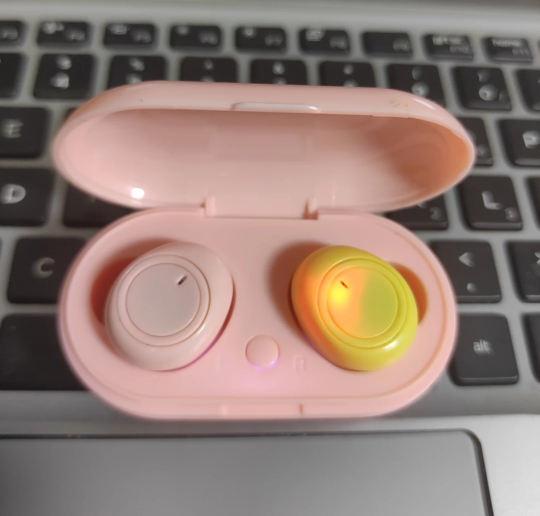 耳机一红一黄 介意的慎拍 蓝牙耳机TWS2立体声耳机打电话听歌