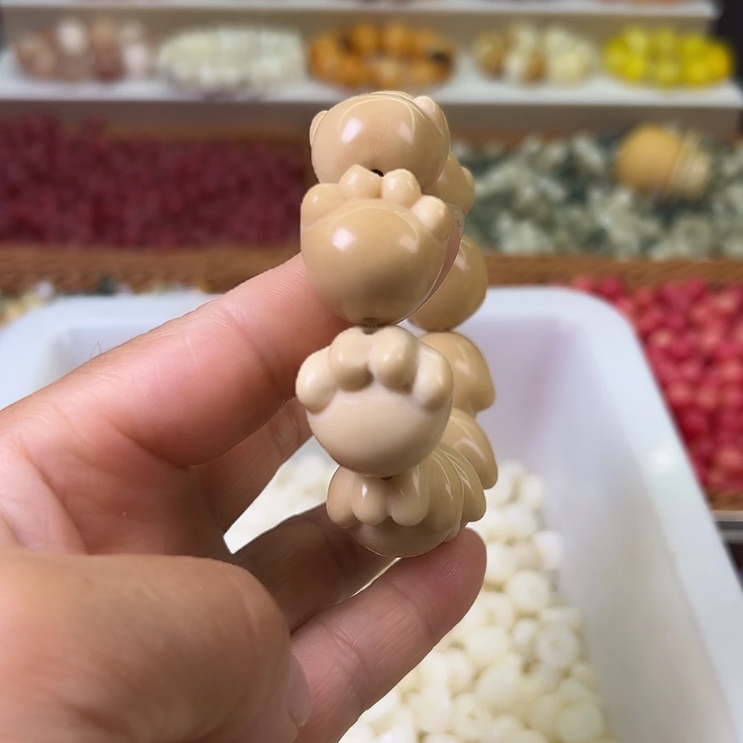 菩提根/象牙果手串微瑕22茶色猫爪1头有坏