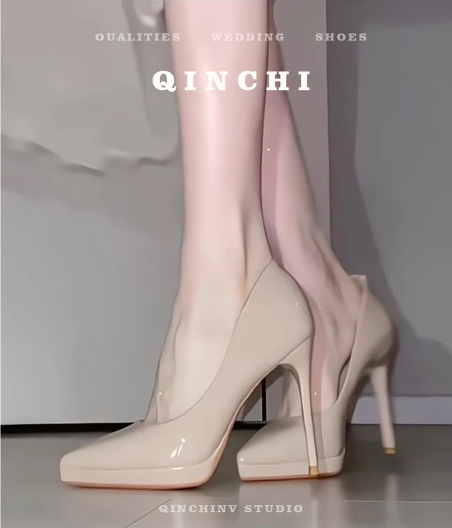 职场高跟鞋性感女鞋时尚尖头细跟气质高跟鞋简约单鞋女裸色鞋