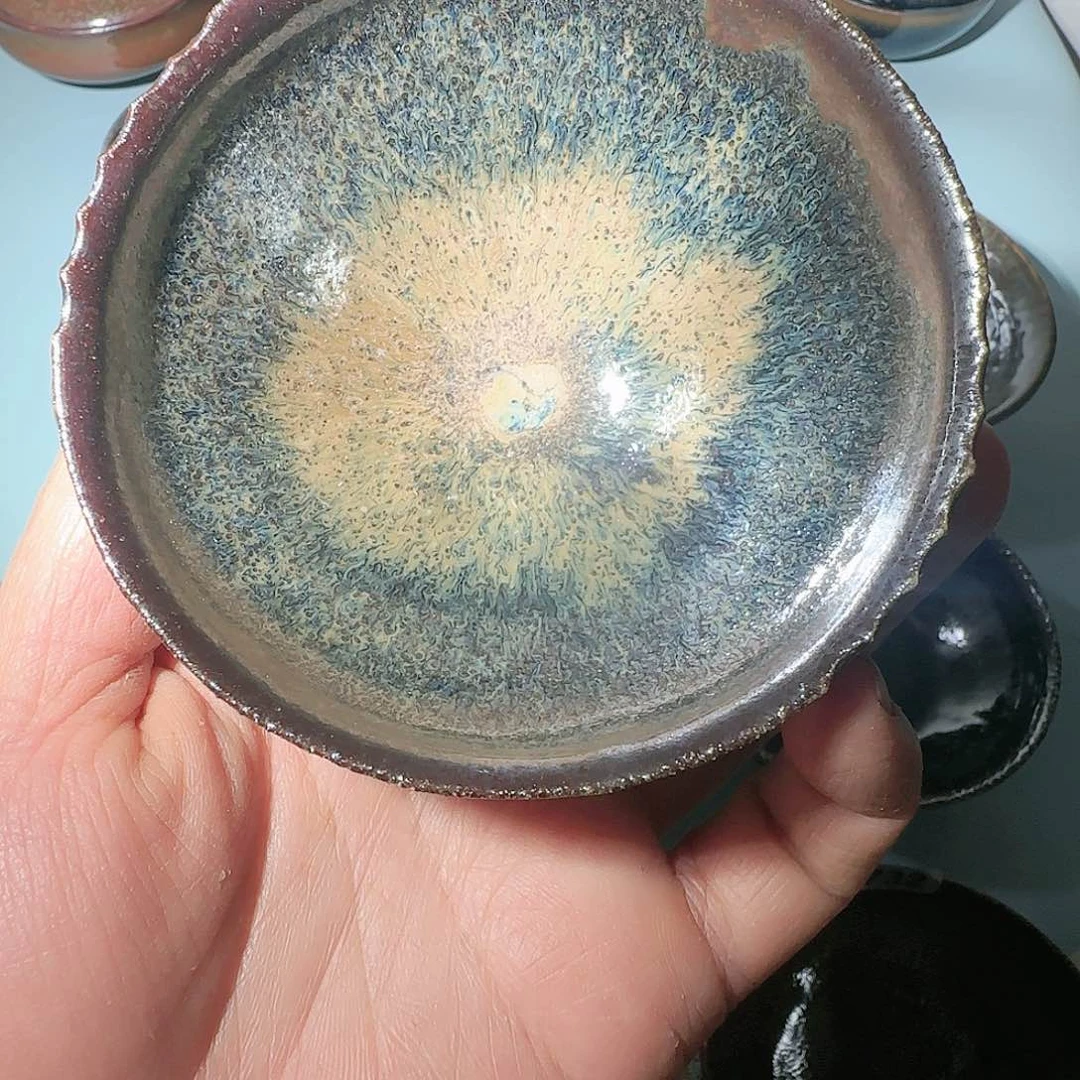 茶盏l***l柴窑落灰烧茶盏一只