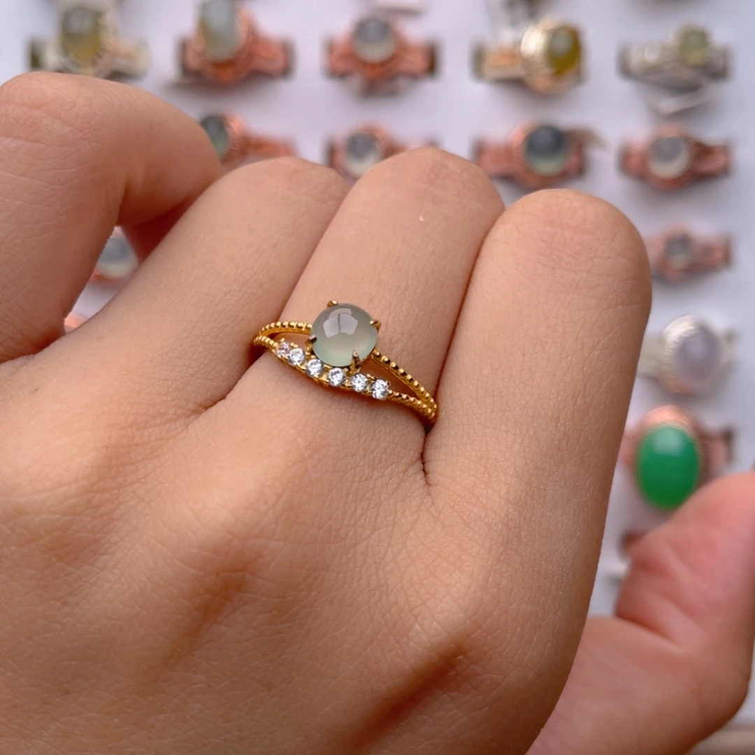 翡翠戒指银S925镶嵌11111