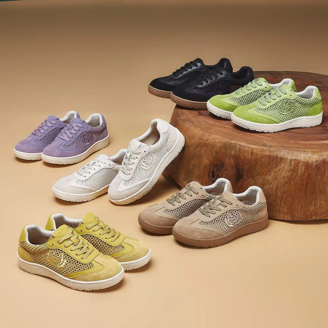 Oulisasi单鞋女2025春季新款冰丝莱卡真皮一脚蹬舒适百搭女鞋