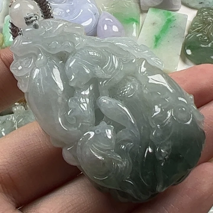 翡翠未镶嵌颈饰27天然翡翠52/30/11